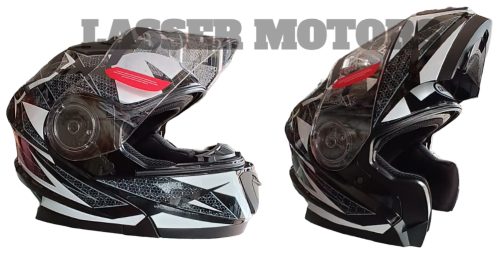 CASCO NEGRO/BLANCO REBATIBLE- GDM